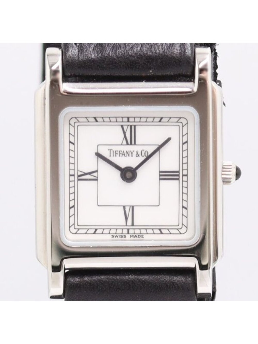 Tiffany & Co Classic Square 2 Needle White Dial Watch 7